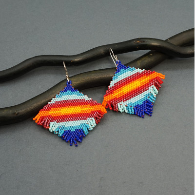 Small colorful seed bead earrings