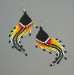 Long Black and Colorful Dangle Beaded Earrings