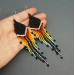 Long Black and Colorful Dangle Beaded Earrings