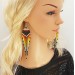 Colorful long dangle beaded earrings