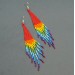 Long Colorful Rainbow Beaded Dangle Earrings