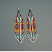 Long dangle native american style beaded earrings