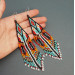 Long dangle native american style beaded earrings
