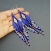 Cornflower blue beaded dangle earrings