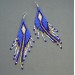 Cornflower blue beaded dangle earrings