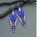 Cornflower blue beaded dangle earrings