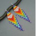 Rainbow Shoulder Duster Statement Earrings of Seed Beads