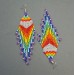 Rainbow Shoulder Duster Statement Earrings of Seed Beads