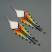 Long Colorful Striped Dangle Beaded Earrings with White Top