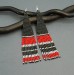 Long Red and Black Boho Dangle Beaded Earrings