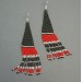 Long Red and Black Boho Dangle Beaded Earrings