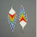 Shoulder Duster Bohemian Earrings in Rainbow Colors with White Top