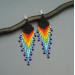 Shoulder Duster Bohemian Earrings in Rainbow Colors with Black Top
